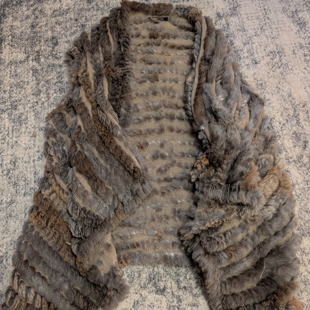 Women's Gray Rabbit Fur Vest